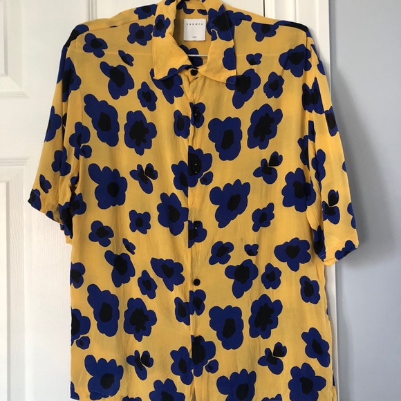 Sandro men’s floral short-sleeve shirt size XS - Picture 6 of 6